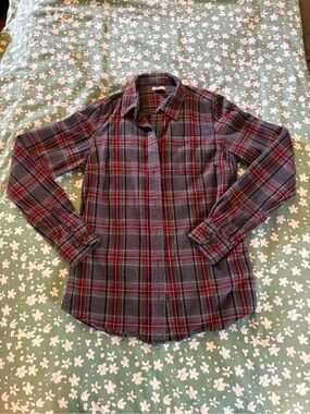 LL Bean women’s scotch plaid flannel XXS, gray Stewart color